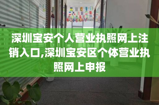 深圳宝安个人营业执照网上注销入口,深圳宝安区个体营业执照网上申报