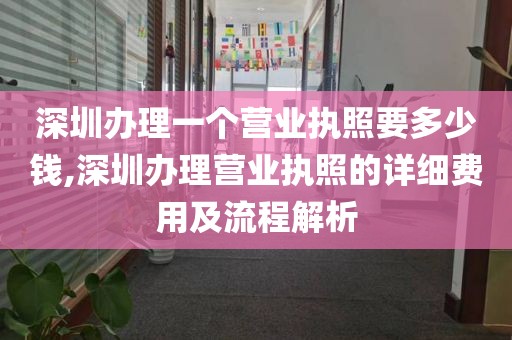 深圳办理一个营业执照要多少钱,深圳办理营业执照的详细费用及流程解析