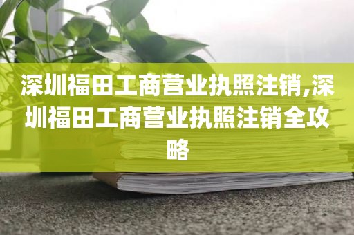 深圳福田工商营业执照注销,深圳福田工商营业执照注销全攻略