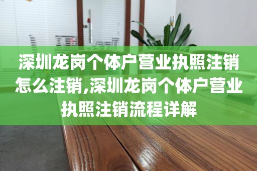深圳龙岗个体户营业执照注销怎么注销,深圳龙岗个体户营业执照注销流程详解
