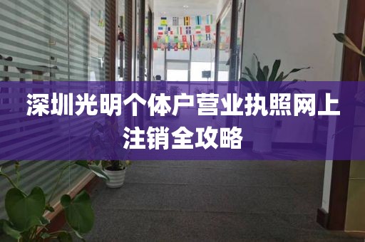 深圳光明个体户营业执照网上注销全攻略
