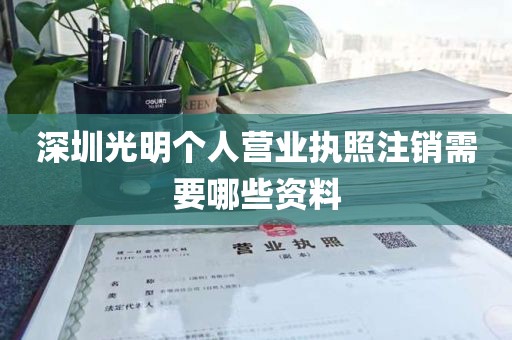 深圳光明个人营业执照注销需要哪些资料