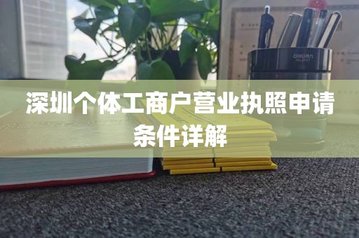 深圳个体工商户营业执照申请条件详解
