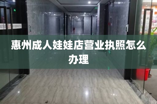 惠州成人娃娃店营业执照怎么办理