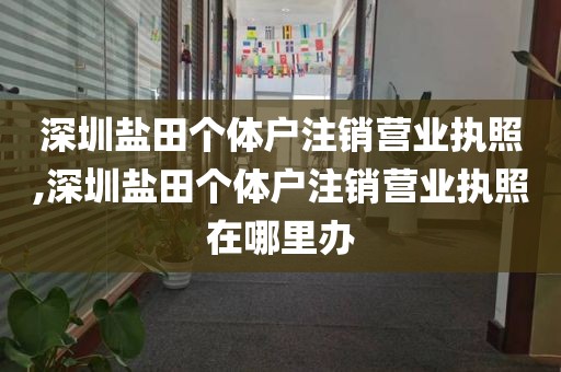 深圳盐田个体户注销营业执照,深圳盐田个体户注销营业执照在哪里办