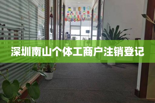 深圳南山个体工商户注销登记