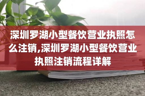 深圳罗湖小型餐饮营业执照怎么注销,深圳罗湖小型餐饮营业执照注销流程详解