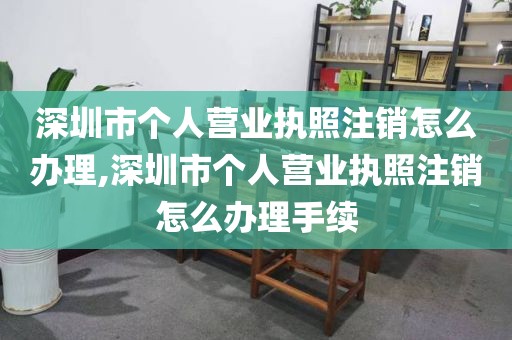 深圳市个人营业执照注销怎么办理,深圳市个人营业执照注销怎么办理手续