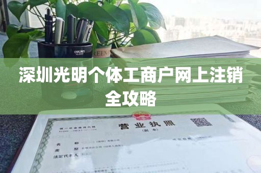 深圳光明个体工商户网上注销全攻略