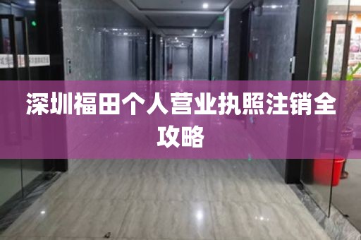 深圳福田个人营业执照注销全攻略