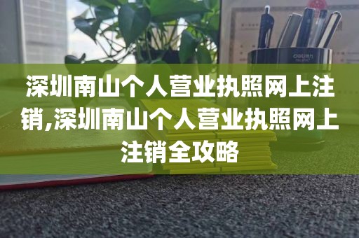 深圳南山个人营业执照网上注销,深圳南山个人营业执照网上注销全攻略