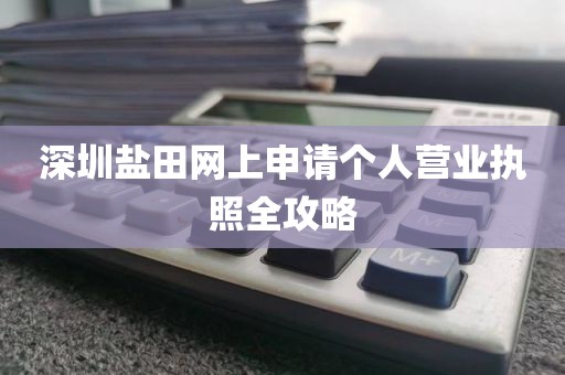 深圳盐田网上申请个人营业执照全攻略