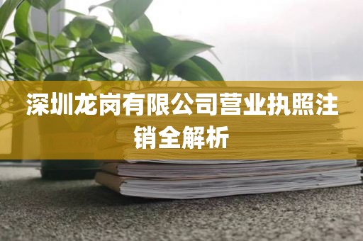 深圳龙岗有限公司营业执照注销全解析