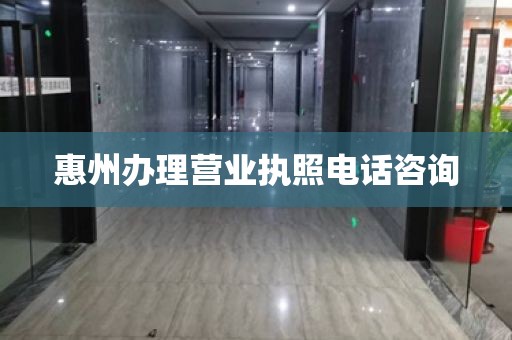 惠州办理营业执照电话咨询