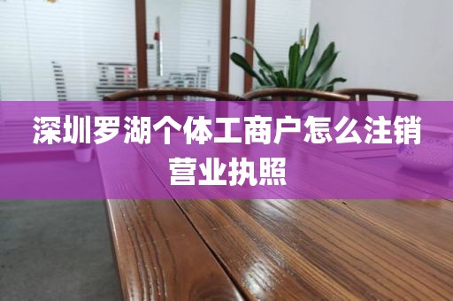 深圳罗湖个体工商户怎么注销营业执照