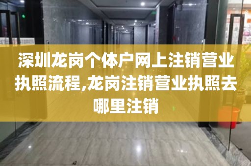 深圳龙岗个体户网上注销营业执照流程,龙岗注销营业执照去哪里注销