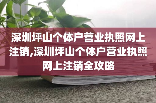 深圳坪山个体户营业执照网上注销,深圳坪山个体户营业执照网上注销全攻略