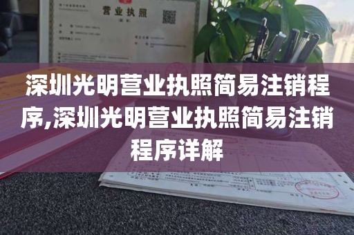 深圳光明营业执照简易注销程序,深圳光明营业执照简易注销程序详解