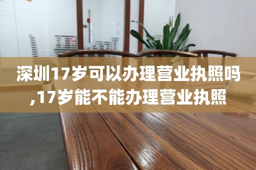 深圳17岁可以办理营业执照吗,17岁能不能办理营业执照