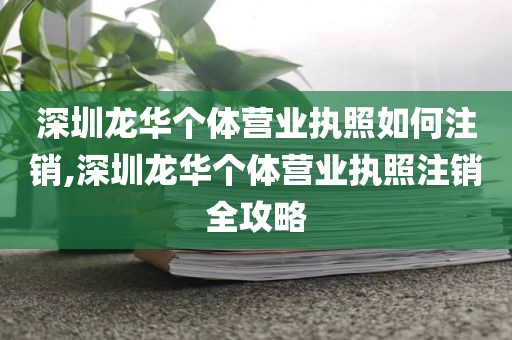 深圳龙华个体营业执照如何注销,深圳龙华个体营业执照注销全攻略