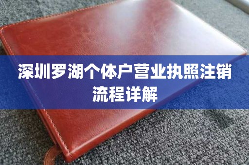 深圳罗湖个体户营业执照注销流程详解