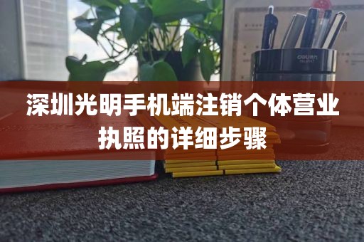 深圳光明手机端注销个体营业执照的详细步骤