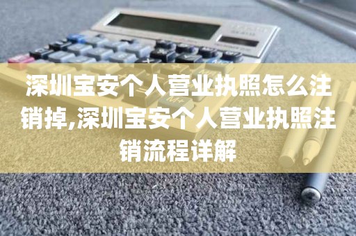 深圳宝安个人营业执照怎么注销掉,深圳宝安个人营业执照注销流程详解