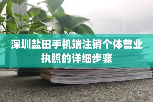 深圳盐田手机端注销个体营业执照的详细步骤