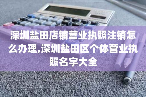 深圳盐田店铺营业执照注销怎么办理,深圳盐田区个体营业执照名字大全