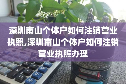 深圳南山个体户如何注销营业执照,深圳南山个体户如何注销营业执照办理