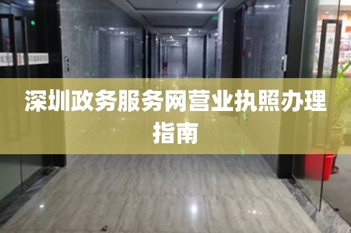 深圳政务服务网营业执照办理指南