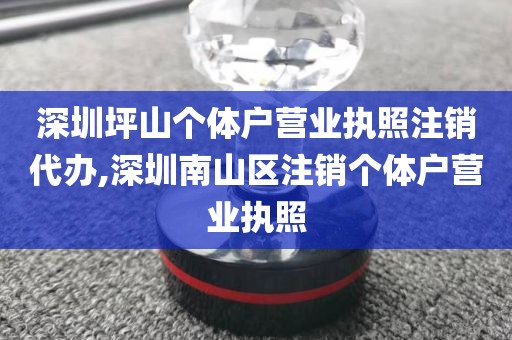深圳坪山个体户营业执照注销代办,深圳南山区注销个体户营业执照