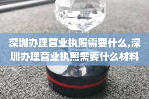 深圳办理营业执照需要什么,深圳办理营业执照需要什么材料