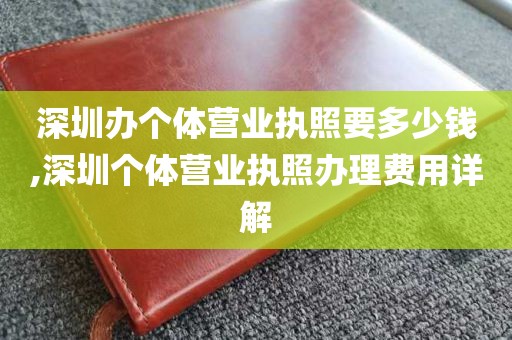 深圳办个体营业执照要多少钱,深圳个体营业执照办理费用详解