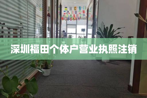 深圳福田个体户营业执照注销