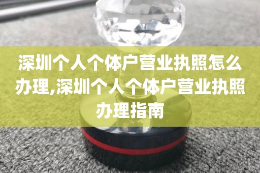 深圳个人个体户营业执照怎么办理,深圳个人个体户营业执照办理指南
