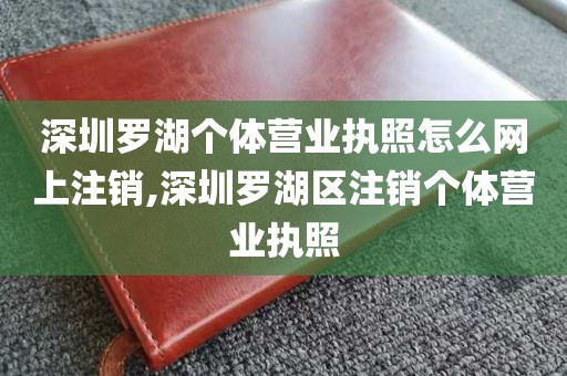 深圳罗湖个体营业执照怎么网上注销,深圳罗湖区注销个体营业执照
