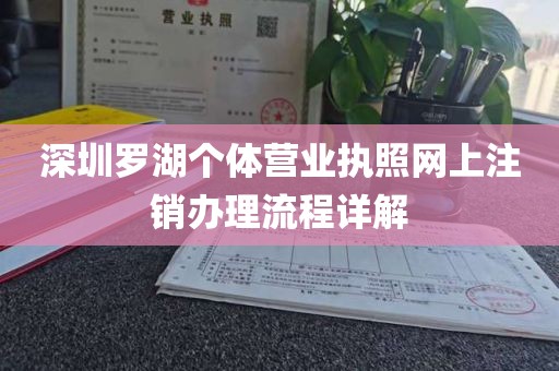 深圳罗湖个体营业执照网上注销办理流程详解