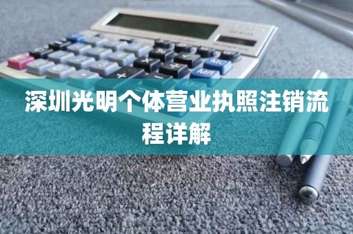 深圳光明个体营业执照注销流程详解
