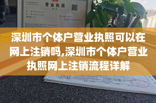 深圳市个体户营业执照可以在网上注销吗,深圳市个体户营业执照网上注销流程详解