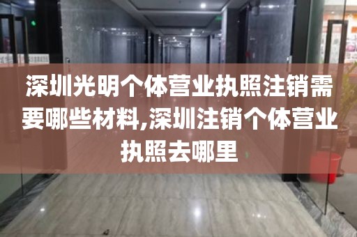 深圳光明个体营业执照注销需要哪些材料,深圳注销个体营业执照去哪里
