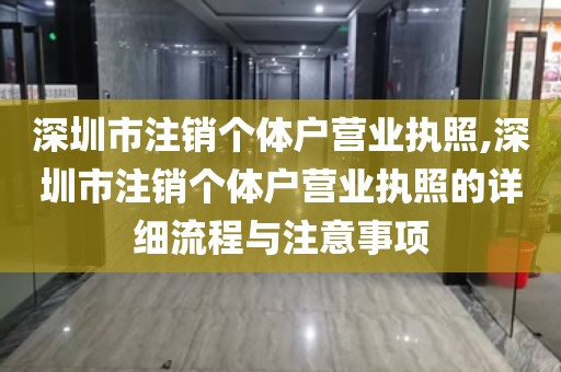 深圳市注销个体户营业执照,深圳市注销个体户营业执照的详细流程与注意事项