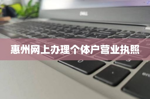 惠州网上办理个体户营业执照
