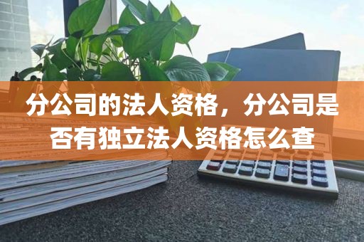 分公司的法人资格,分公司是否有独立法人资格怎么查