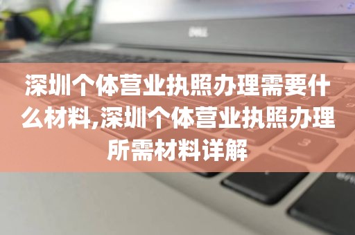 深圳个体营业执照办理需要什么材料,深圳个体营业执照办理所需材料详解