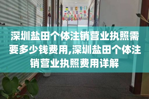 深圳盐田个体注销营业执照需要多少钱费用,深圳盐田个体注销营业执照费用详解