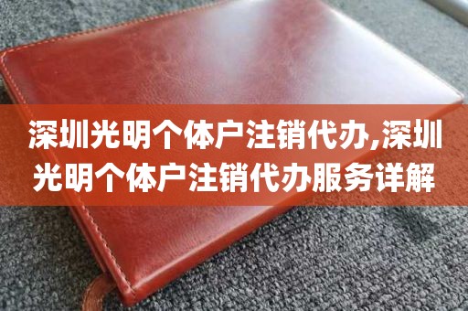 深圳光明个体户注销代办,深圳光明个体户注销代办服务详解