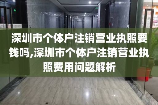 深圳市个体户注销营业执照要钱吗,深圳市个体户注销营业执照费用问题解析