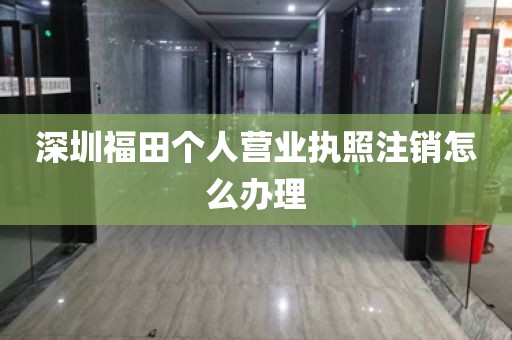 深圳福田个人营业执照注销怎么办理