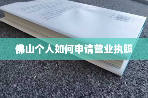 佛山个人如何申请营业执照